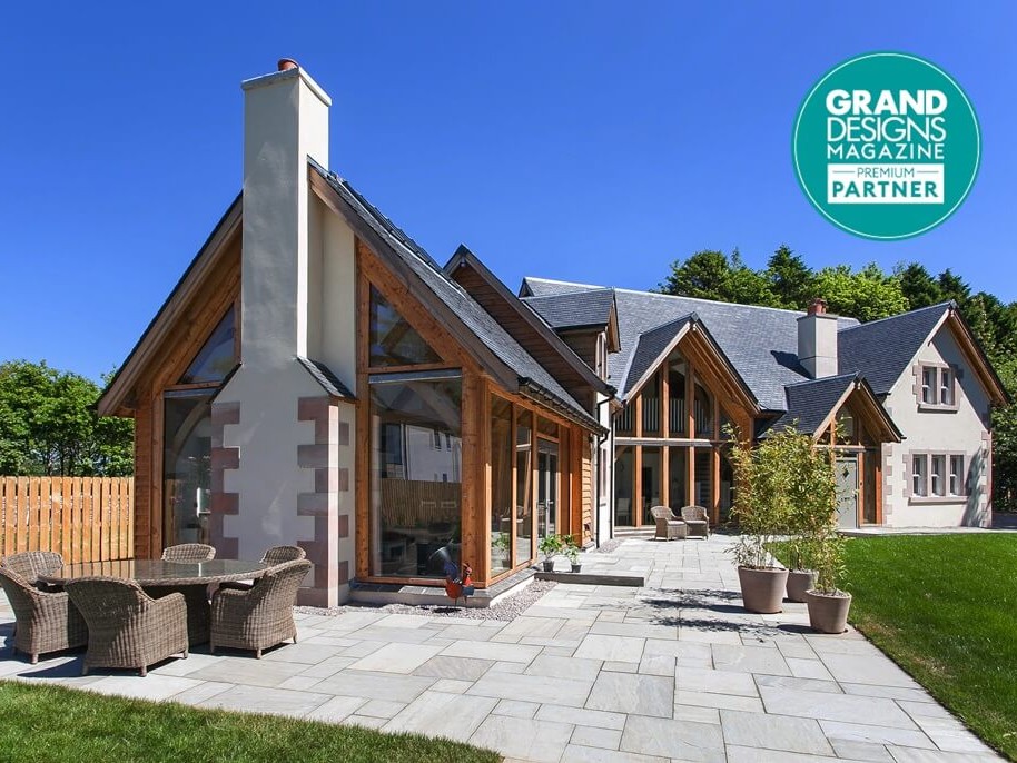 Slate roof with lead valleys