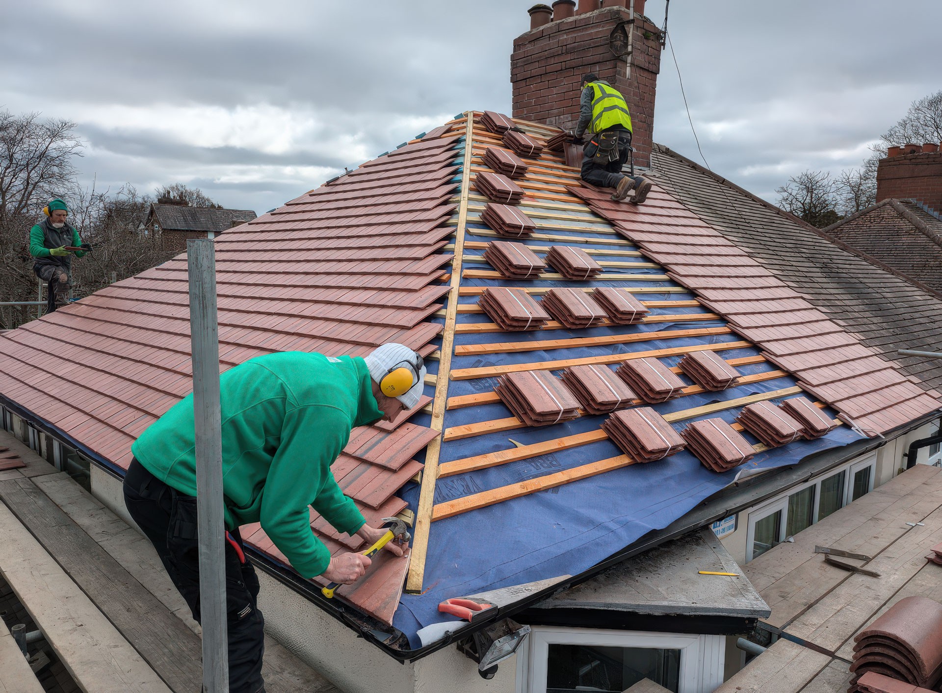 Concrete tile roof installation